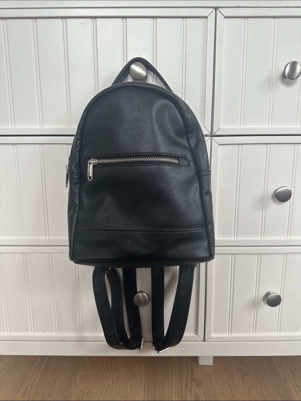 wild fable Black Mini Leatherette Backpack